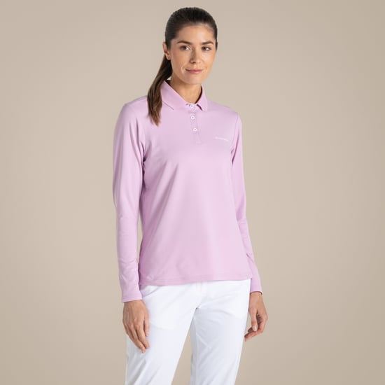 Craghoppers Womens/Ladies Thornbury Nosilife Long-Sleeved Golf Polo Shirt (Orchid) - Image 4