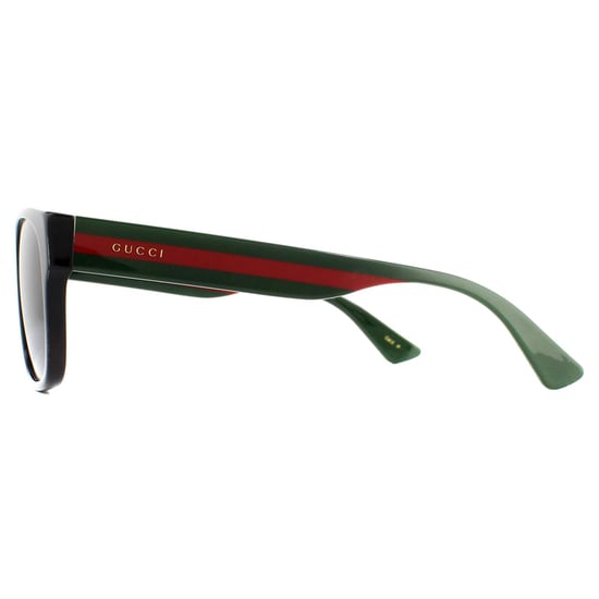 Gucci zonneBril GG0341S 002 Zwart met groene en rode streepgrijs gepolariseerd - Image 3