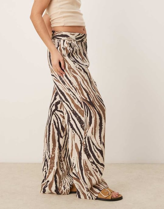 JDY wide leg trousers in tonal zebra print - Image 4