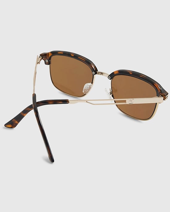 River Island Mens Square Sunglasses Brown Tortoise Clubmaster - Image 3