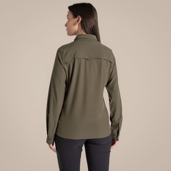 Craghoppers Womens/Ladies NosiLife Pro III Nosilife Long-Sleeved Shirt (Wild Olive) - Image 3