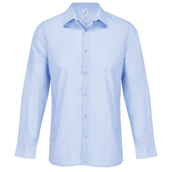 SOLS Unisex Volwassen Bailey Poplin Langsleeve Shirt (Lichtblauw) - Image 1