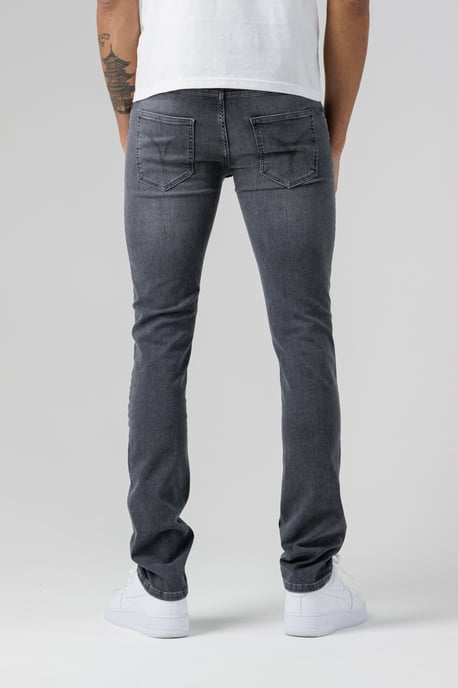 Grey Organic Cotton Blend Skinny Mid-Rise Denim Jeans - Image 2