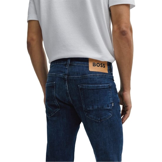 Men's Boss Charleston Slim Fit Five Pocket Jeans in Navy - Image 2