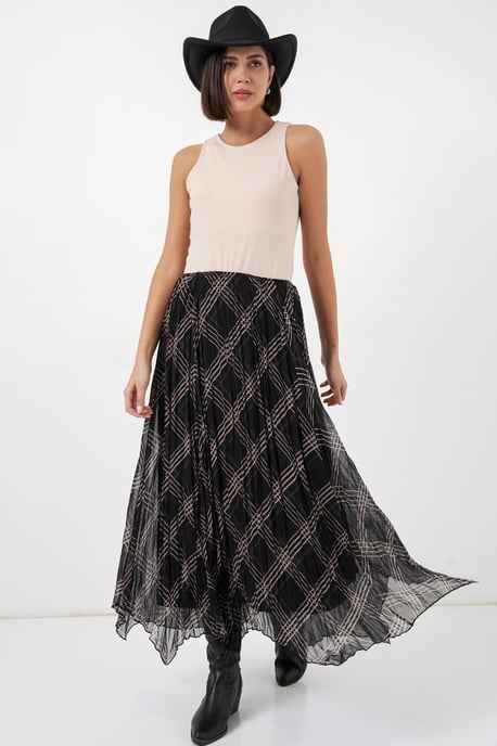 Asymmetrisk mönstrad maxikjol - Image 3