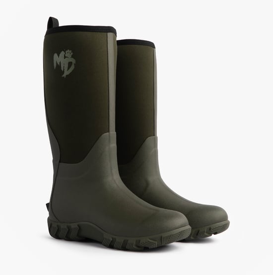 Mud Dogs RUTLAND TALL Neoprene Wellington Boots Olive - Image 4