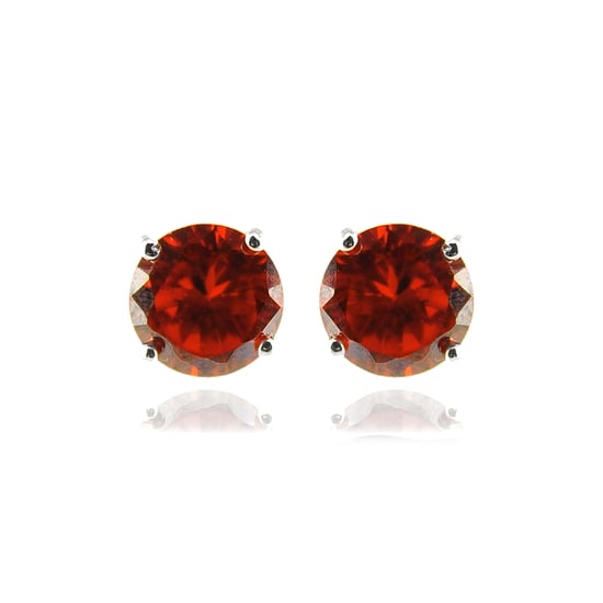 Luxenter, 925 sterling zilver en robijn gerhodineerde zirkonia oorbellen - Image 1