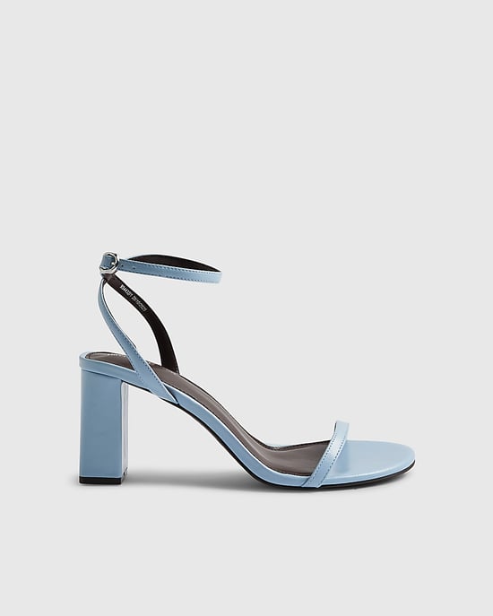 River Island Womens Heels Blue Mid Block Buckle Strap Backless - Image 2