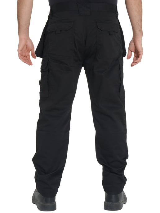 Kruze By Enzo | Mens Cargo Work Trousers - Black - Image 2