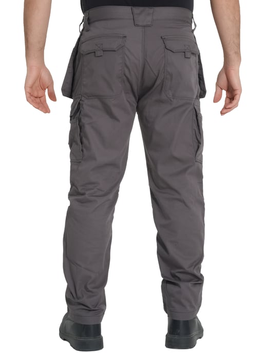 Kruze By Enzo | Mens Cargo Work Trousers - Grey - Image 2