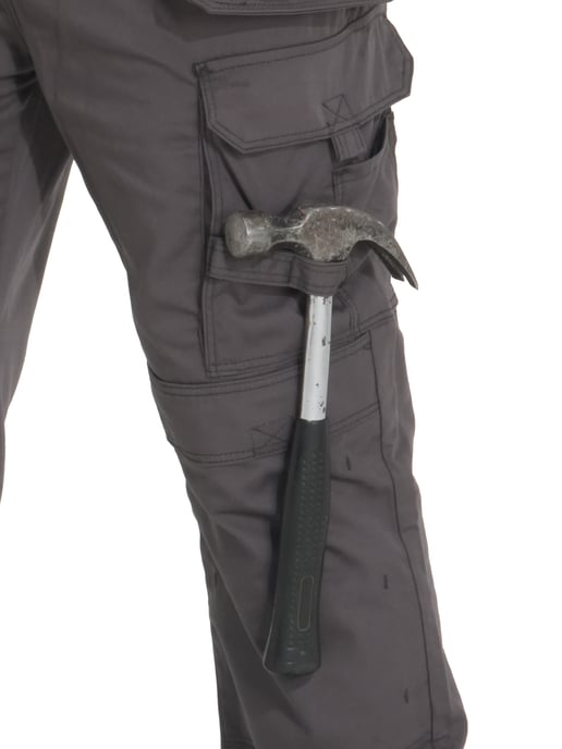 Kruze By Enzo | Mens Cargo Work Trousers - Grey - Image 5