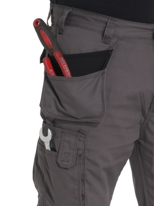 Kruze By Enzo | Mens Cargo Work Trousers - Grey - Image 6