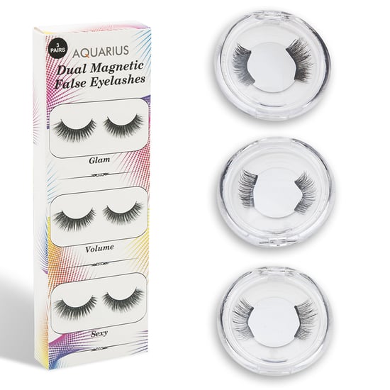 Aquarius Double Glam Volume and Sexy Magnetic Eyelash Giftset for Her, 3Pair - Image 1