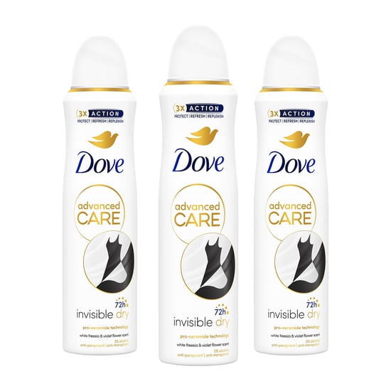 Dove Anti-Perspirant Advanced Care Invisible Dry 72H Deodorant for Women, 150ml,3 Pack - Image 1