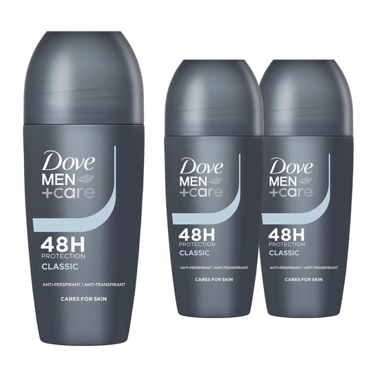 Dove Men+Care Roll On Classic AntiPerspirant Deodorant 48H Protection, 3x50ml - Image 1