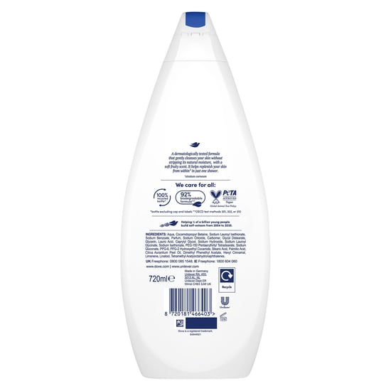 Dove Hydrate Body Wash 0% Sulfate SLES for Softer & Smoother Skin 720ml, 3pk - Image 4