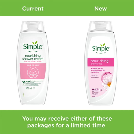 Simple Kind To Skin Nourishing Shower Cream With Gentle Formulation 450ml, 3 Pk - Image 4