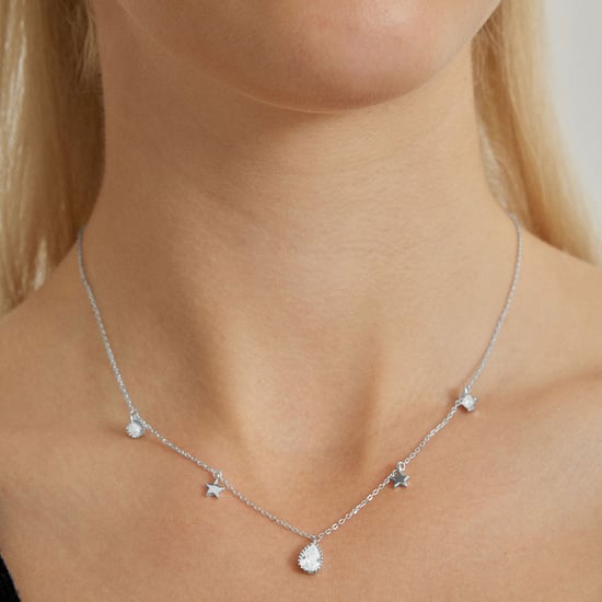 Necklace Luxenter Star necklace in 925 sterling silver and shiny rhodium plated finish zirconia - Image 4