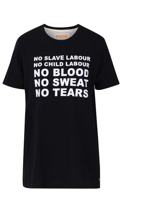 Black Organic Cotton Crew Neck Short Sleeve Graphic Print T-Shirt - Image 5