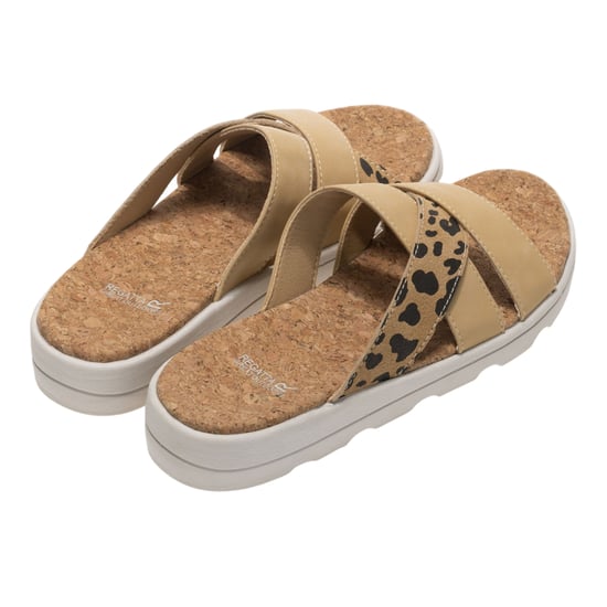 Regatta Dam/Ladies Cassie Leopardmönstrade sandaler (Tan) - Image 2
