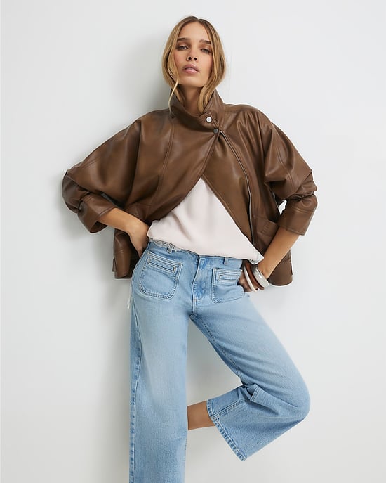 River Island Womens Cropped Jeans Blue High Waisted Wide Leg - Image 2
