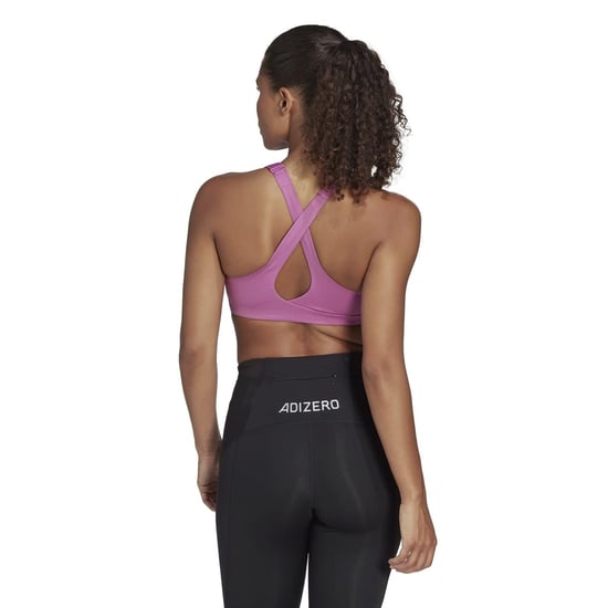 Women's adidas Scoop Neck Compression Fit Bra in Sepuli/Black - Image 4