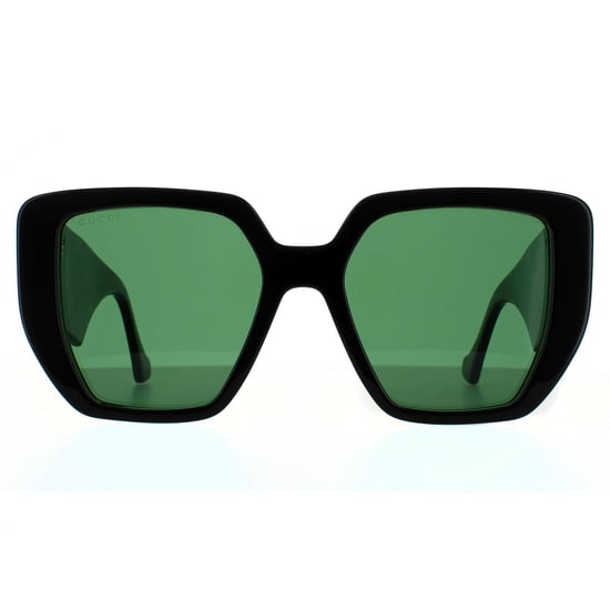 Gucci Square Womens Black and Green Swirl Green Sunglasses - Image 1