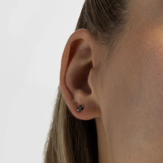 Luxenter oorbellen, 925 sterling zilveren otieno en 18K vergulde onyx-zirkonia afwerking - Image 3