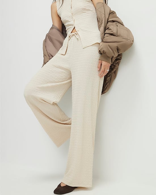 River Island Womens Trousers Beige Texture Wide Leg Trouser - Image 4
