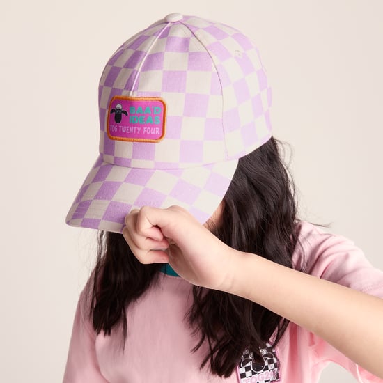 Bardoka Kids Shaun the Sheep Baseball Cap - Lilac Haze/White Checkerboard - Image 6