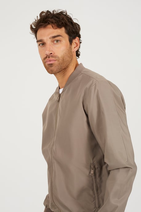 Taupe Bomber Jacket - Image 4