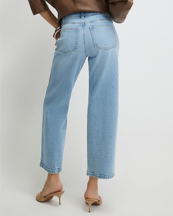 River Island Womens Cropped Jeans Blue High Waisted Wide Leg - Image 3