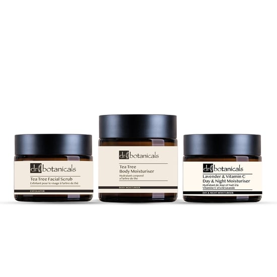 Dr. Botanicals Tea Tree gezichtsscrub, anti-aging dag- en nachtcrème & bodylotion set - Image 1