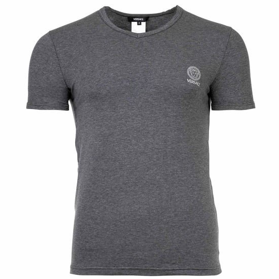 Versace Korte Mouwen V-Hals Jersey Topeka Bi-Stretch Katoen Organisch Nieuw Logo T-Shirt - Image 1