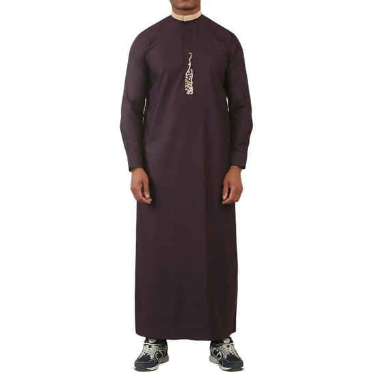 Men's Purple Thobe Arab Saudi Emirati Islamic Clothing Jubba Robe - Image 1