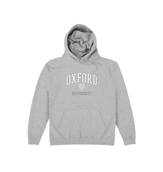 Oxford University Shield Heather Grey Hoodie - Image 1