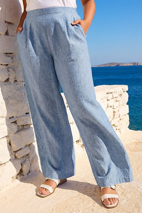 Curve Textured Wide Leg Trousers - Image 2