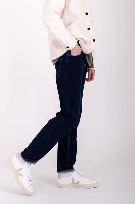 Black Organic Cotton Blend Slim Fit Straight Leg Mid-Rise Denim Jeans - Image 5