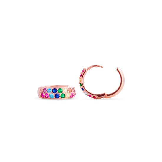 Luxent Sterling Zilver 925 Oorbellen met Veelkleurige Zirkonia's in 18K Roségoud - Imewa - Image 6
