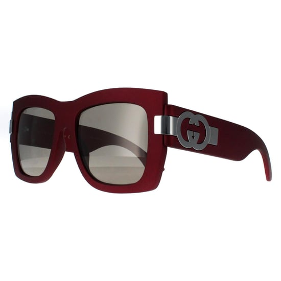 Gucci Vierkant Dames Rood met Zilvergrijs met Licht Zilver Spiegel GG1688S - Image 2