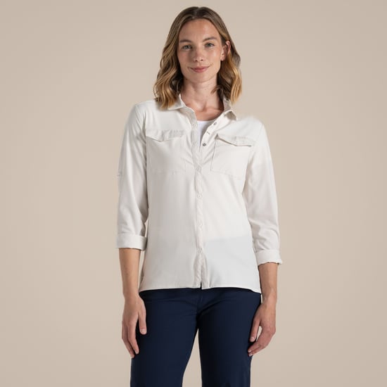 Craghoppers Womens/Ladies NosiLife Pro III Nosilife Long-Sleeved Shirt (Sea Salt) - Image 3