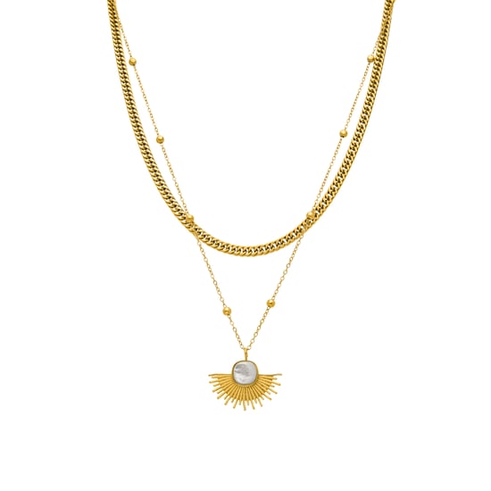 Luxenter collier met wit parelmoer 18K gouden afwerking - Sycu - Image 1