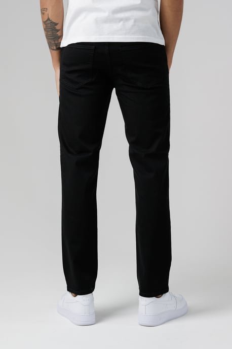 Black Organic Cotton Blend Slim Fit Mid-Rise Denim Jeans - Image 2