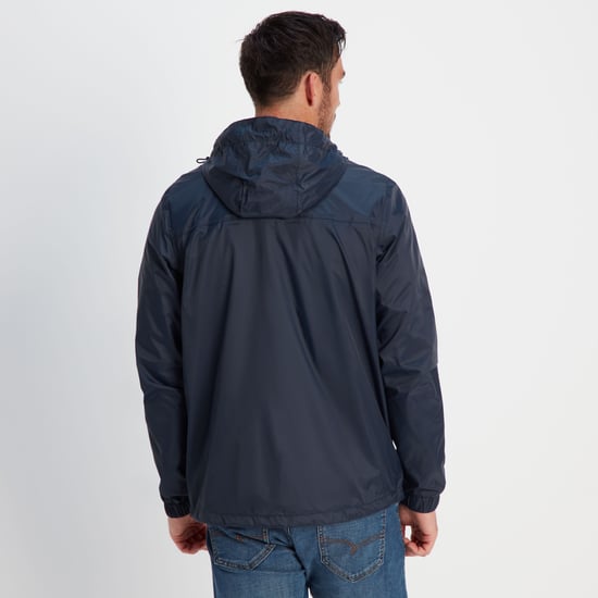 Craven Mens Waterproof Packaway Jacket Navy - Image 2