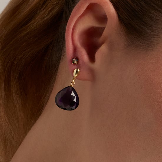 Luxenter zoqoyi-örhängen i 925 sterlingsilver och naturlig ametist med 18K guldplätering - Image 4