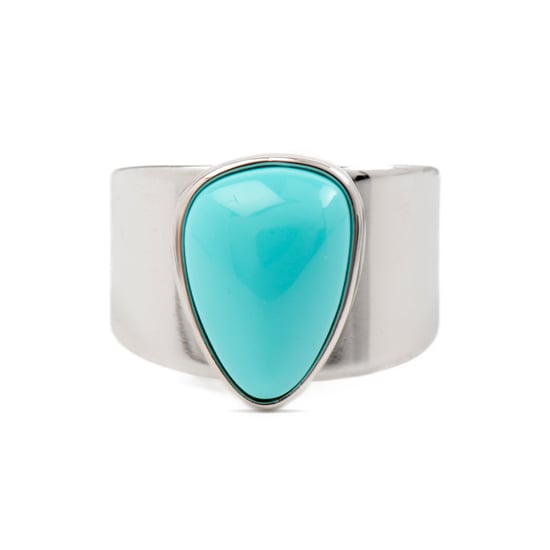Luxenter sheak ring i metallegering och blå agat, rodiumpläterad yta - Image 3