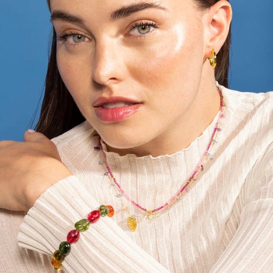Luxenter Sterling Silver 925 and Rose Crystal necklace finished in 18k yellow gold - Heart - Image 2