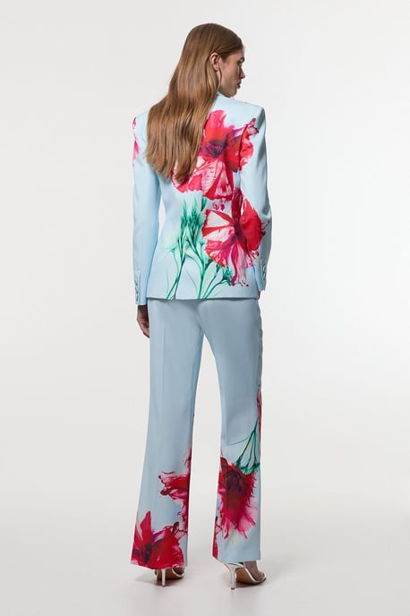 Tailored Crepe Placed Floral Wide Leg Trouser - Image 5
