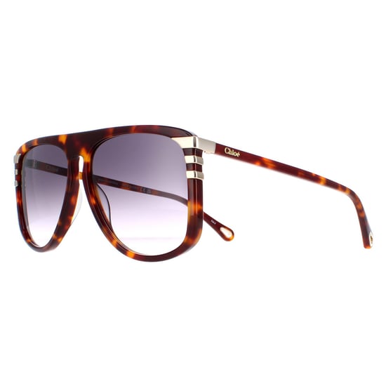 Chloe Aviator Dam Glänsande Medium Havana Grå Gradient CH0104S - Image 2