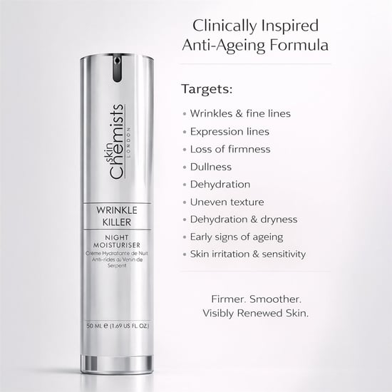 skinChemists Anti-Ageing Wrinkle Killer Night Moisturiser 50ml for Fine Lines, Wrinkles, Loss of Firmness - Image 5